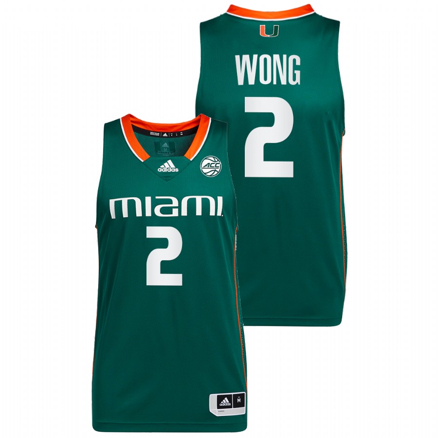 Men Miami Hurricanes Isaiah Wong 2022 Jersey Green Men's Jersey