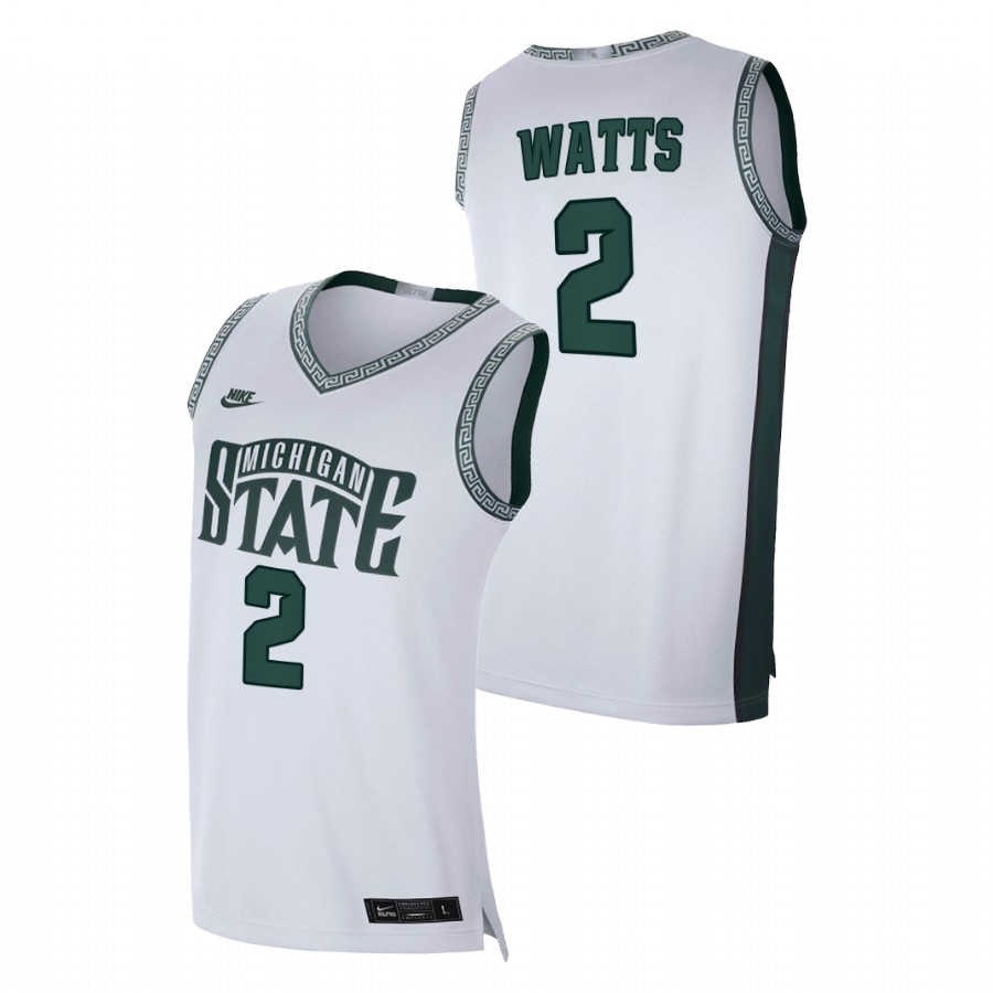 Men Michigan State Spartans Rocket Watts College Basketball  Limited Retro Jersey