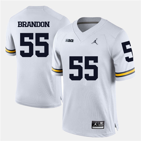 Men Michigan Wolverines #55 Brandon Graham White Jordan Brand College Football Game Jersey (2)