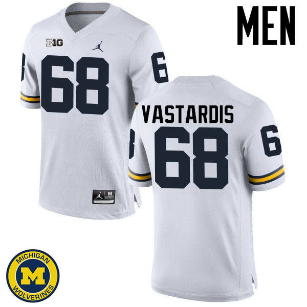 Men Michigan Wolverines #68 Andrew Vastardis College Football Jerseys Sale-White