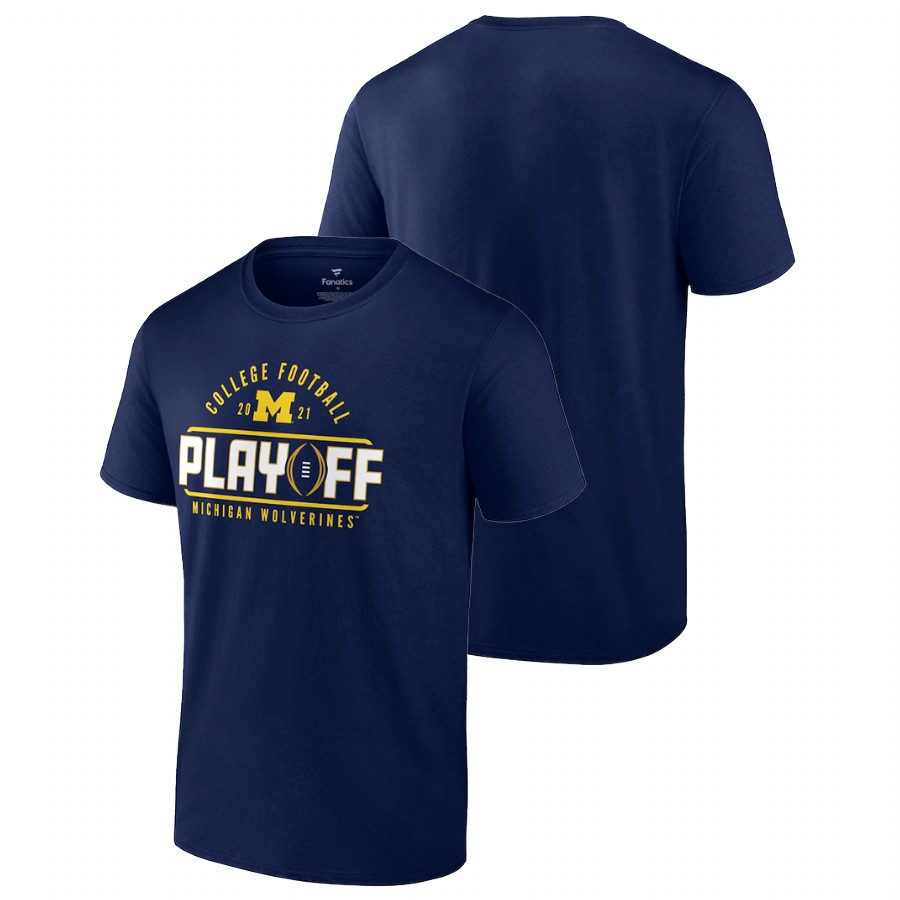 Men Michigan Wolverines 2021 College Football Playoff Kickoff T-Shirt Navy
