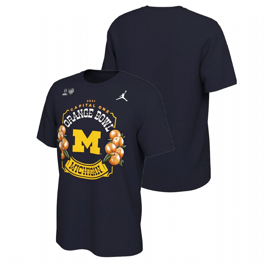 Men Michigan Wolverines 2021 Orange Bowl College Football Playoff T-Shirt Navy