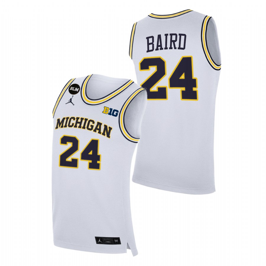 Men Michigan Wolverines C.J. Baird College Basketball BLM Jersey White