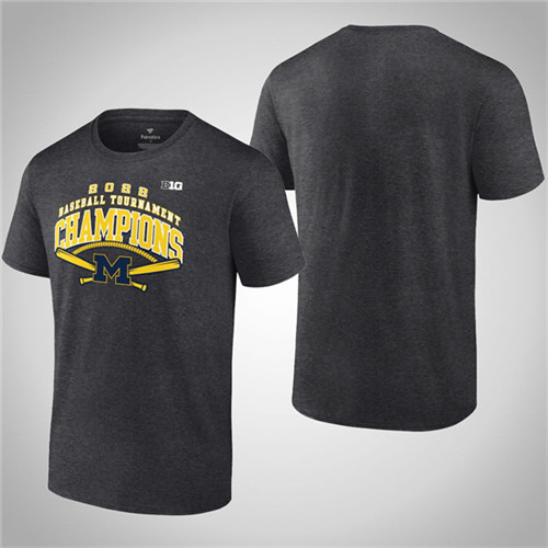 Men Michigan Wolverines Charcoal Baseball Conference Tee