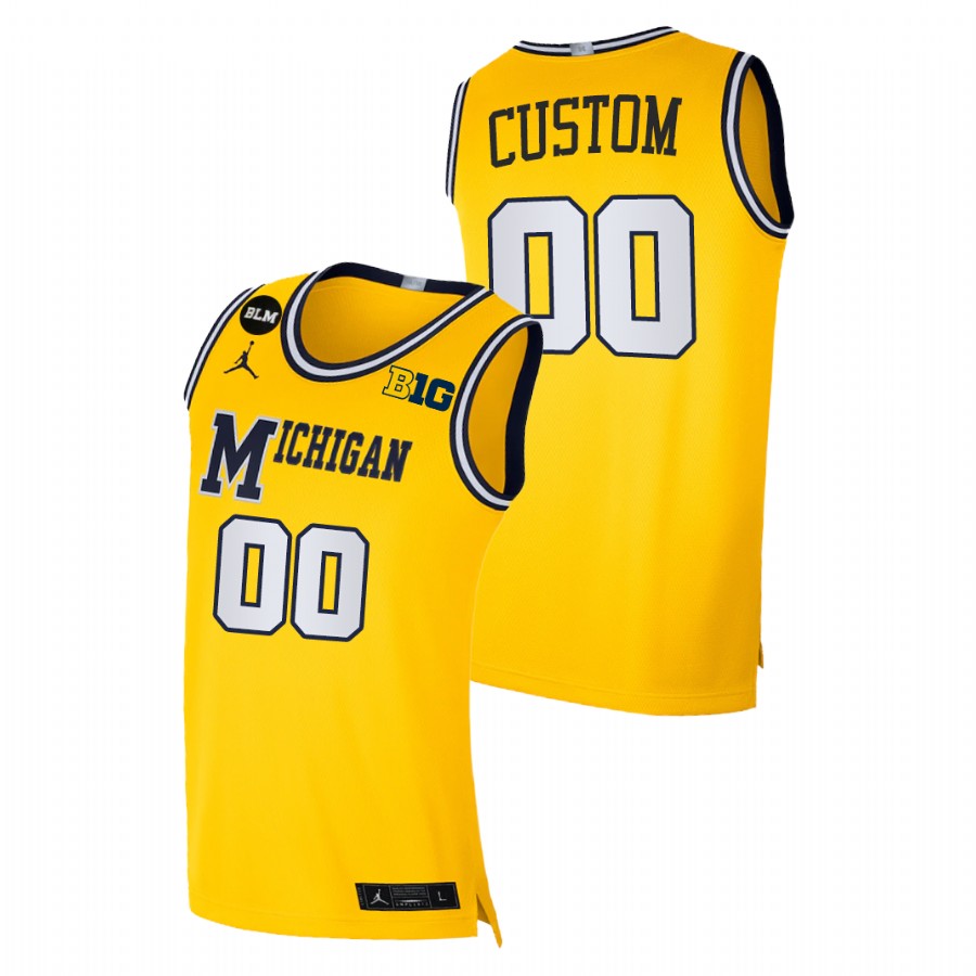 Men Michigan Wolverines Custom 2021 Limited Jersey Yellow 
