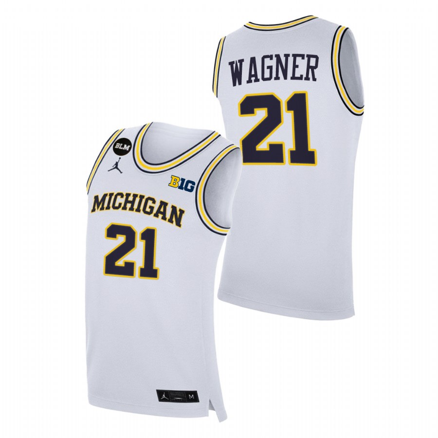 Men Michigan Wolverines Franz Wagner College Basketball BLM Jersey White