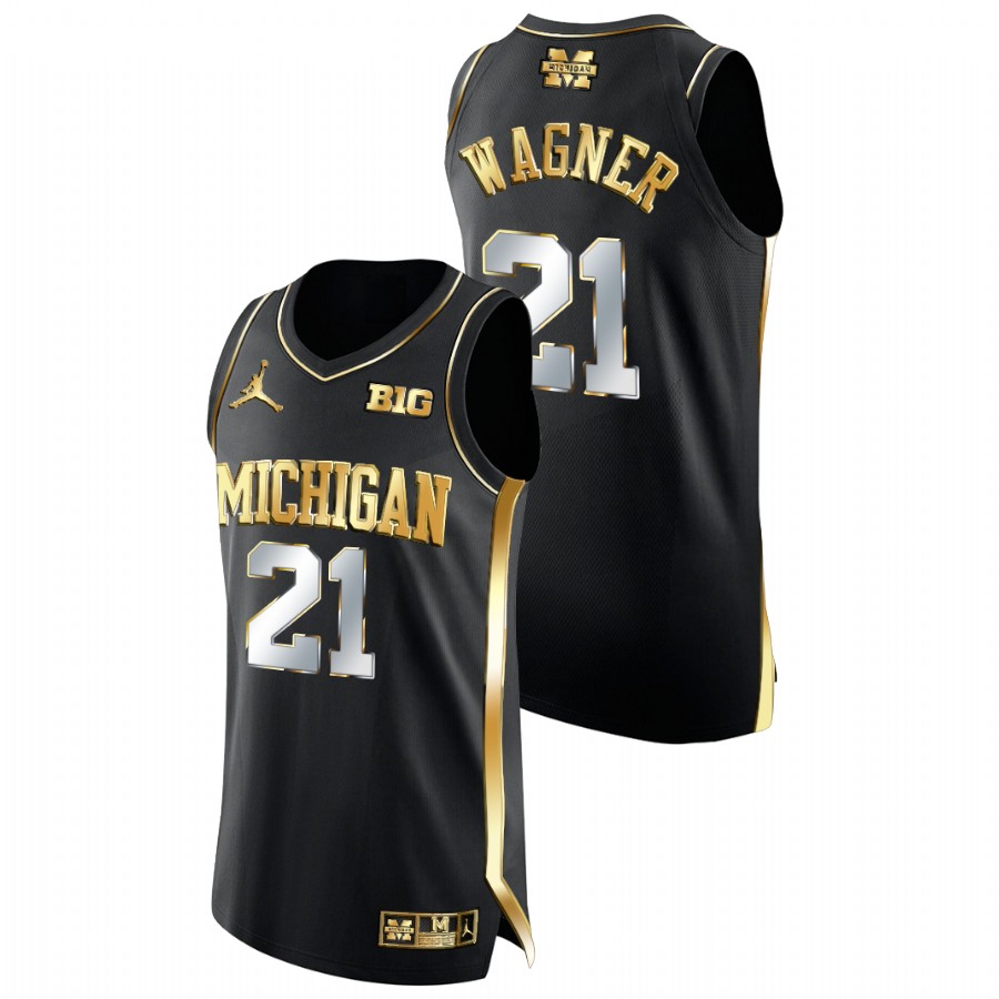 Men Michigan Wolverines Franz Wagner Golden Edition College Basketball Jersey Black