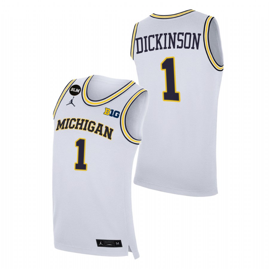 Men Michigan Wolverines Hunter Dickinson 2022-23 Jersey White