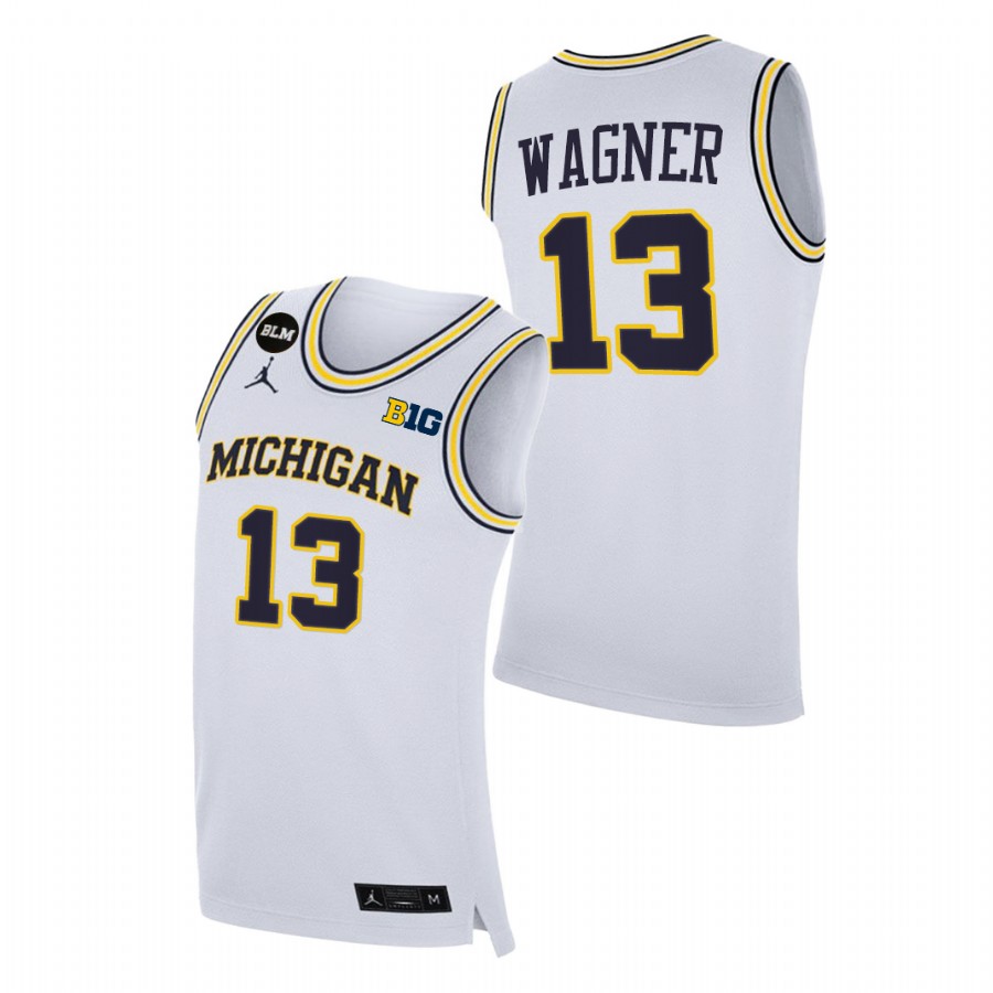 Men Michigan Wolverines Moritz Wagner College Basketball BLM Jersey White