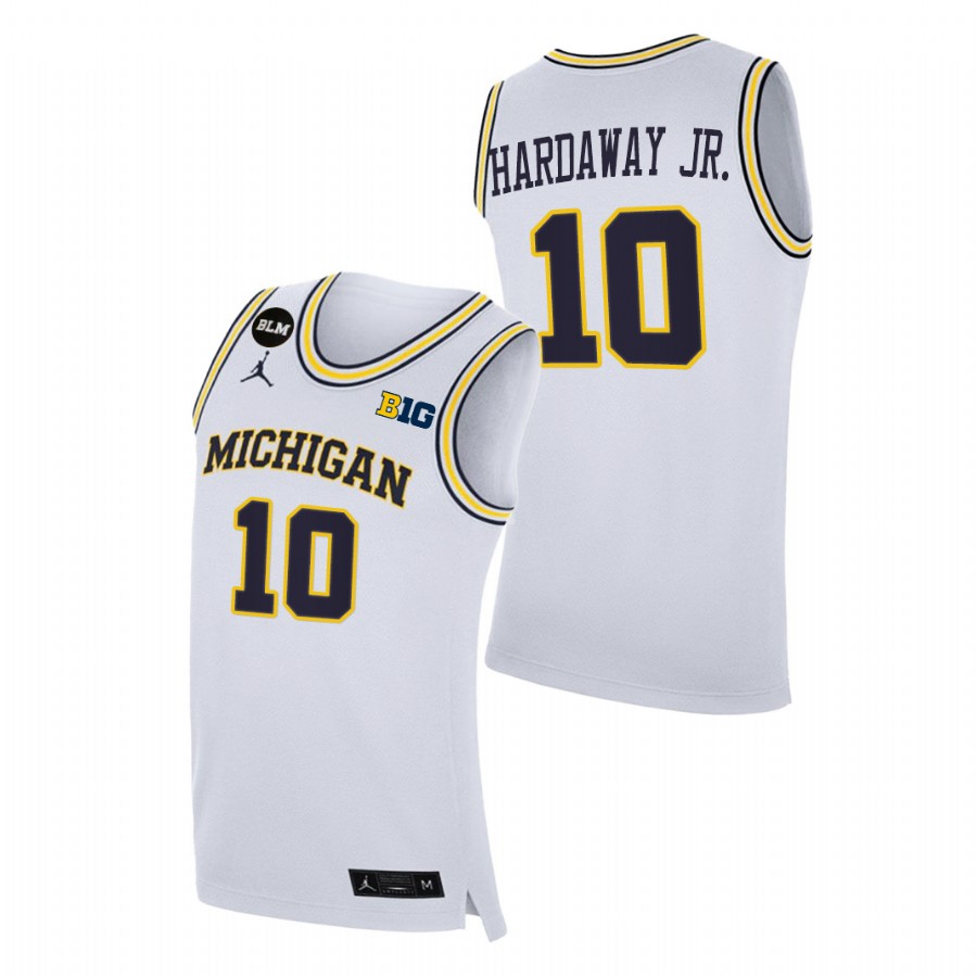 Men Michigan Wolverines Tim Hardaway Jr. College Basketball BLM Jersey White