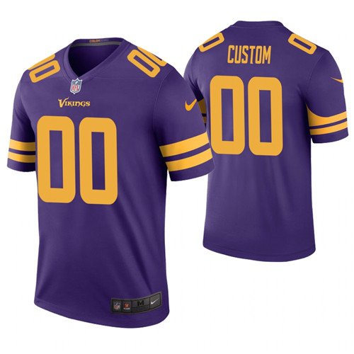Men Minnesota Vikings Custom Purple Color Rush Legend Jersey