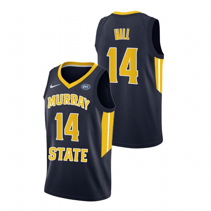 Men Murray State Racers Justice Hill 2022 OVC Champs Jersey Navy