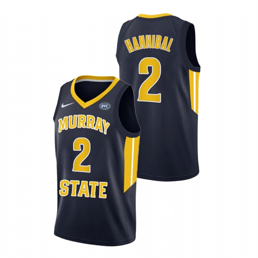 Men Murray State Racers Trae Hannibal 2022 OVC Champs Jersey Navy