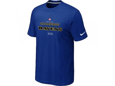 Men NEW Baltimore Ravens 2012 AFC Conference Champions Trophy Collection Long Blue T-Shirt