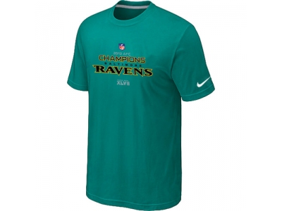 Men NEW Baltimore Ravens 2012 AFC Conference Champions Trophy Collection Long Green T-Shirt