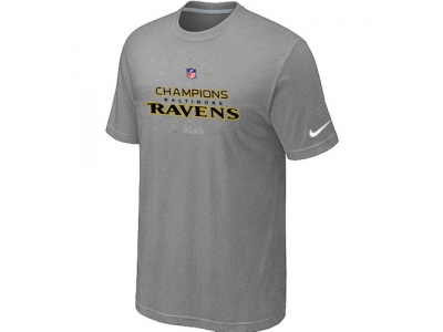 Men NEW Baltimore Ravens 2012 AFC Conference Champions Trophy Collection Long L.Grey T-Shirt