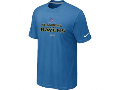Men NEW Baltimore Ravens 2012 AFC Conference Champions Trophy Collection Long light Blue T-Shirt