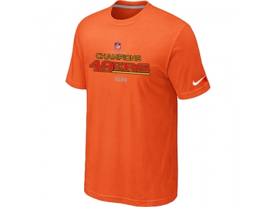 Men NEW San Francisco 49ers 2012 NFC Conference Champions Trophy Collection Long Orange T-Shirt