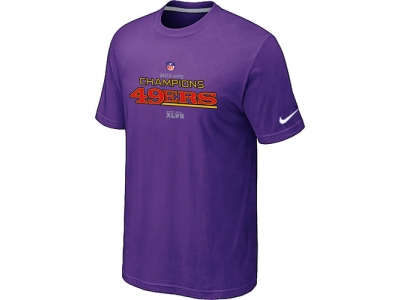 Men NEW San Francisco 49ers 2012 NFC Conference Champions Trophy Collection Long Purple T-Shirt
