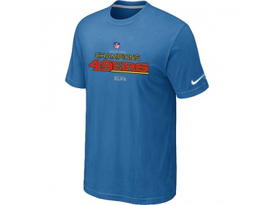 Men NEW San Francisco 49ers 2012 NFC Conference Champions Trophy Collection Long light Blue T-Shirt