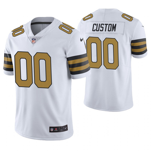 Men New Orleans Saints Custom White Color Rush Legend Jersey