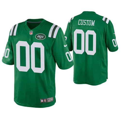 Men New York Jets Custom Green Color Rush Legend Jersey