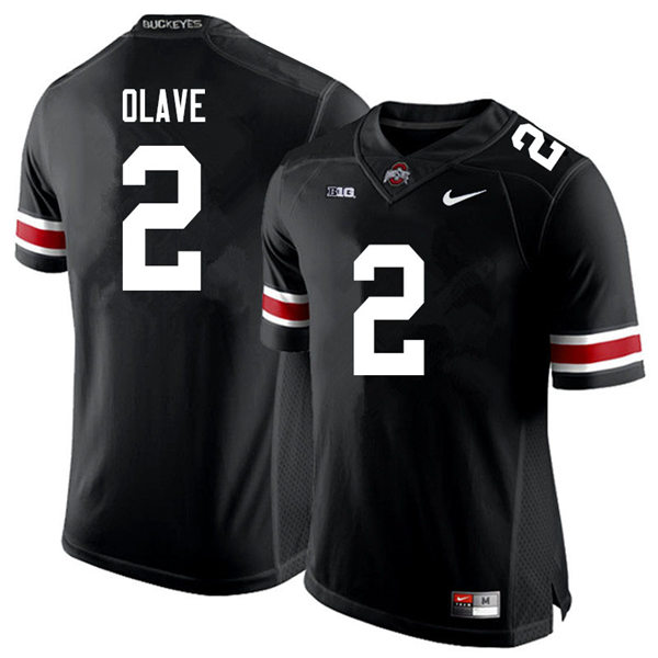 Men Ohio State Buckeyes #2 Chris Olave Nike Black White College Football Game Jersey 
