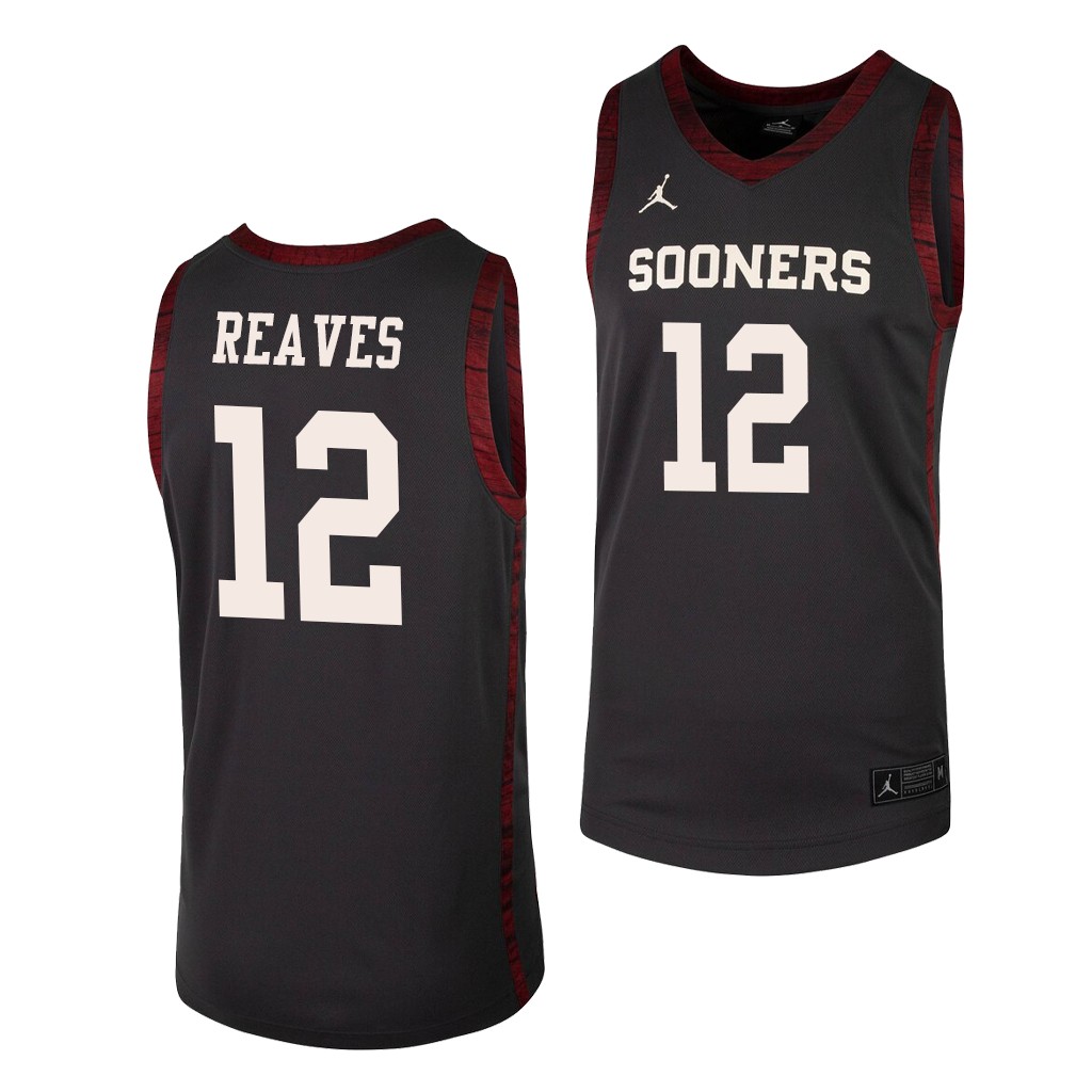 Men Oklahoma Sooners #12 Austin Reaves 2019-21 Jordan Black Limited College Basketball Jersey