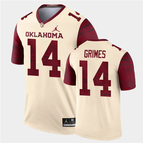 Men Oklahoma Sooners #14 Reggie Grimes Jordan Brand Cream Alternate Legend Football Jersey
