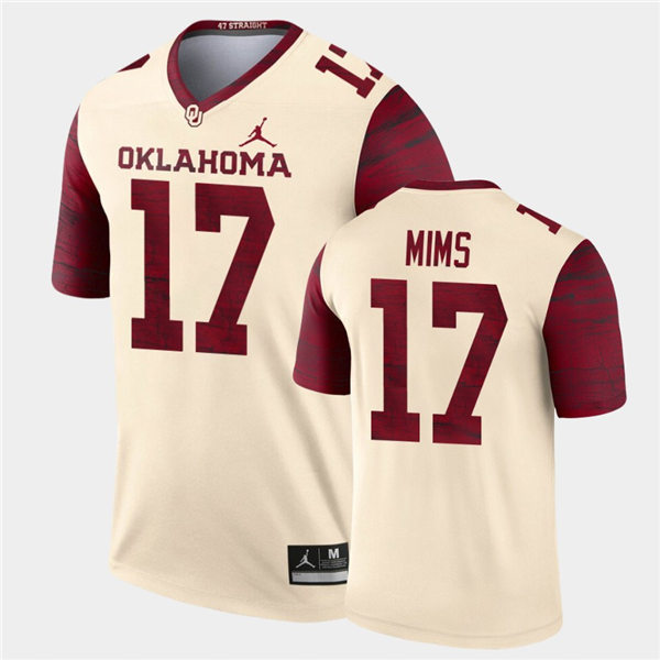 Men Oklahoma Sooners #17 Marvin Mims Jr. Jordan Brand Cream Alternate Legend Football Jersey