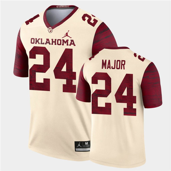 Men Oklahoma Sooners #24 Marcus Major Jordan Brand Cream Alternate Legend Football Jersey