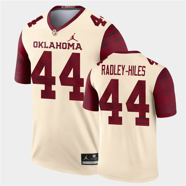 Men Oklahoma Sooners #44 Brendan Radley-Hiles Jordan Brand Cream Alternate Legend Football Jersey