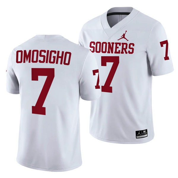 Men Oklahoma Sooners #7 Samuel Omosigho White Stitched College Football Game Jersey
