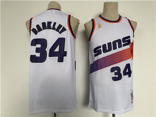 Men Phoenix Suns 34 Barkley White Throwback 2021 NBA Jersey