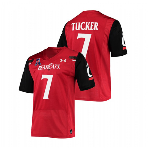 Men Red Cincinnati Bearcats Tre Tucker The American Patch Premier Football Jersey
