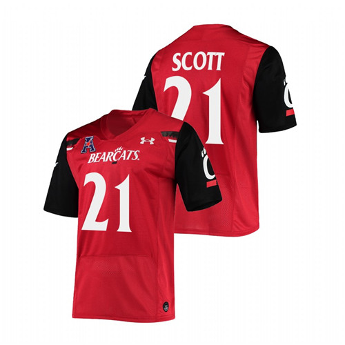 Men Red Cincinnati Bearcats Tyler Scott The American Patch Premier Football Jersey