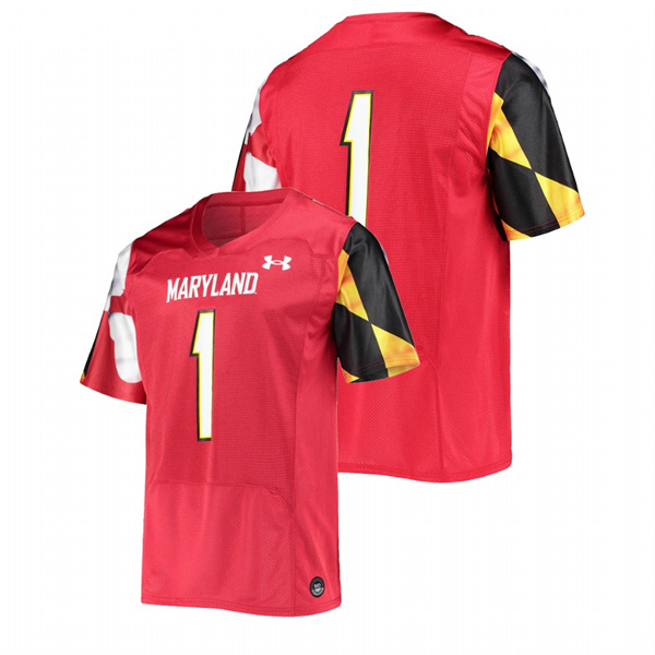 Men Red Maryland Terrapins Custom College Football Replica Jersey Men's Jersey Maryland Terrapins Custom College Football Replica Red Jersey