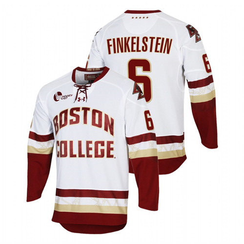 Men White Boston College Eagles Ben Finkelstein College Hockey Replica Jersey
