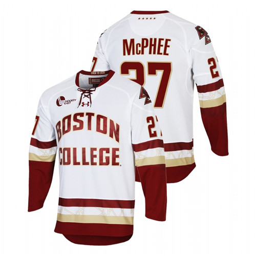 Men White Boston College Eagles Graham McPhee College Hockey Replica Jersey
