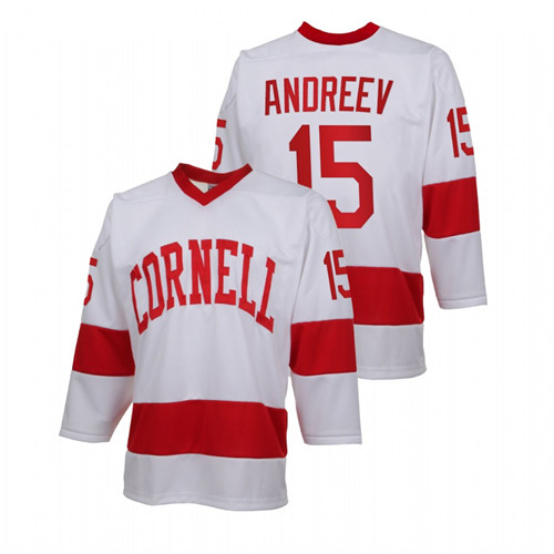 Men White Cornell Big Red Max Andreev College Hockey Replica Jersey