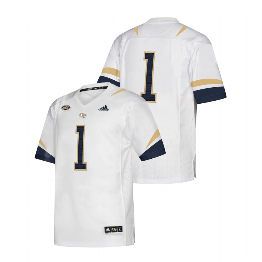 Men White Georgia Tech Yellow Jackets Custom Premier Jersey