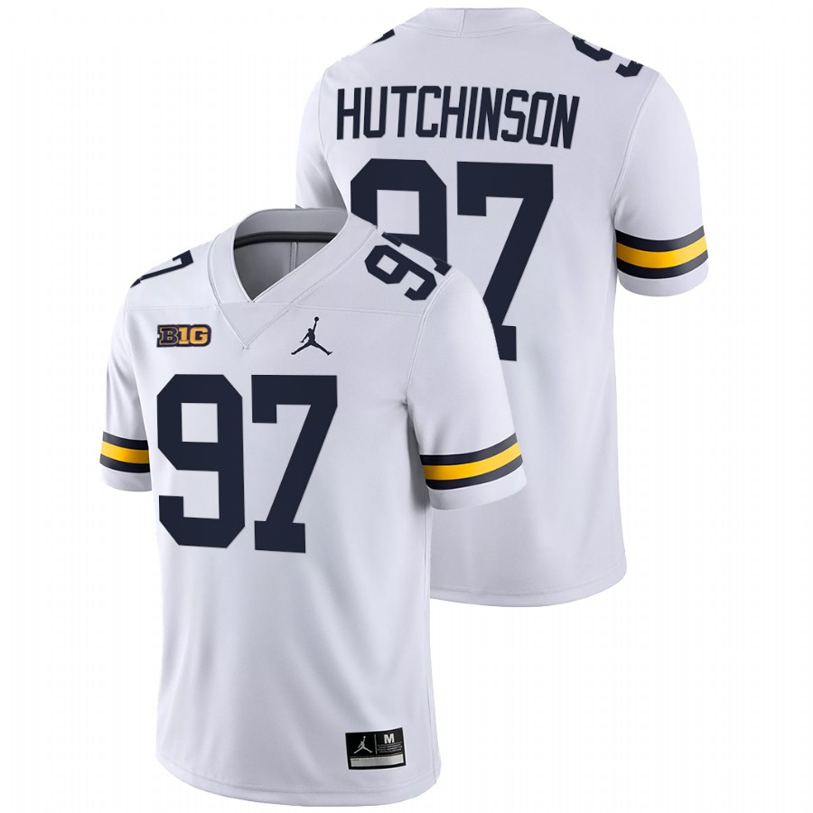 Men White Michigan Wolverines Aidan Hutchinson College Football Game Jersey