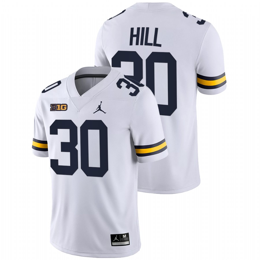 Men White Michigan Wolverines Daxton Hill College Football Game Jersey