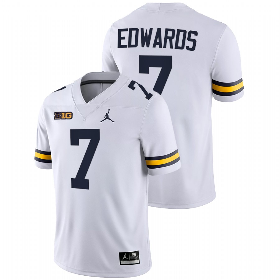 Men White Michigan Wolverines Donovan Edwards College Football Game Jersey