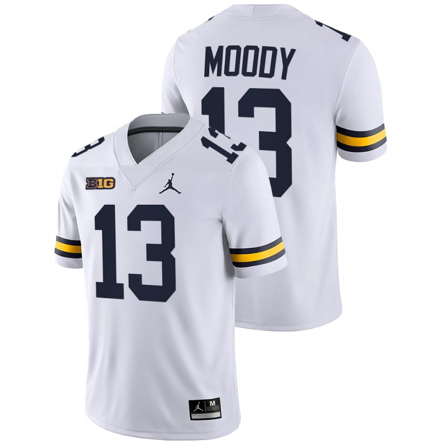 Men White Michigan Wolverines Jake Moody College Football Game Jersey