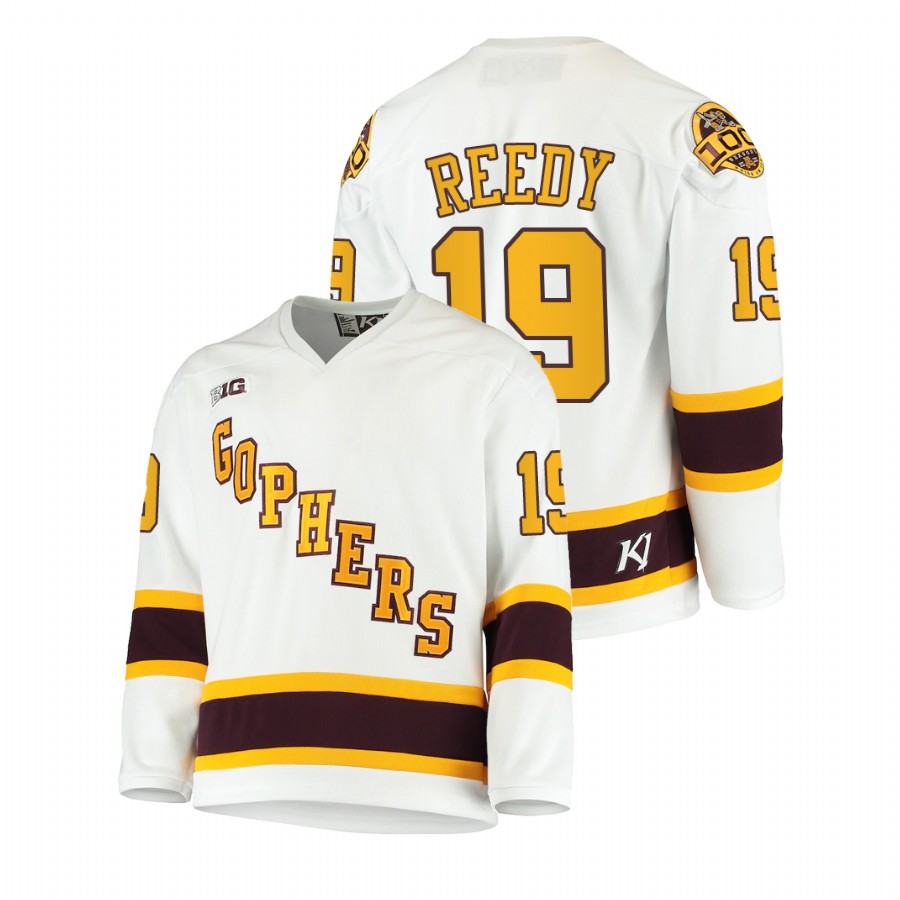 Men White Minnesota Golden Gophers Scott Reedy 100th Season College Hockey Jersey