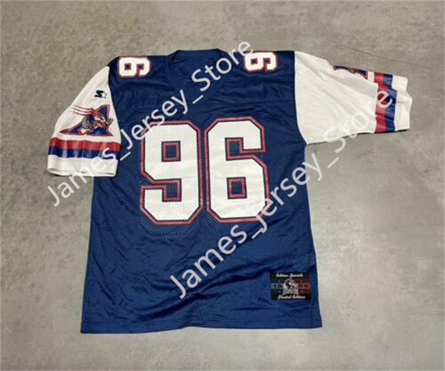 Men Youth CFL Montreal Alouettes Custom Blue Away Football Jerseys