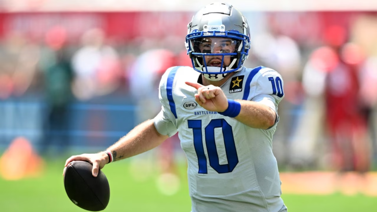 Men Youth UFL St. Louis BattleHawks  #10 A.J. McCarron   stitched Home Gray football Jersey