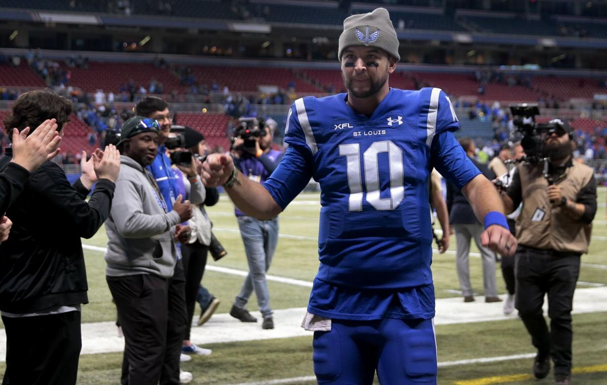 Men Youth XFL St. Louis BattleHawks  #10 A.J. McCarron   stitched Home Blue football Jersey