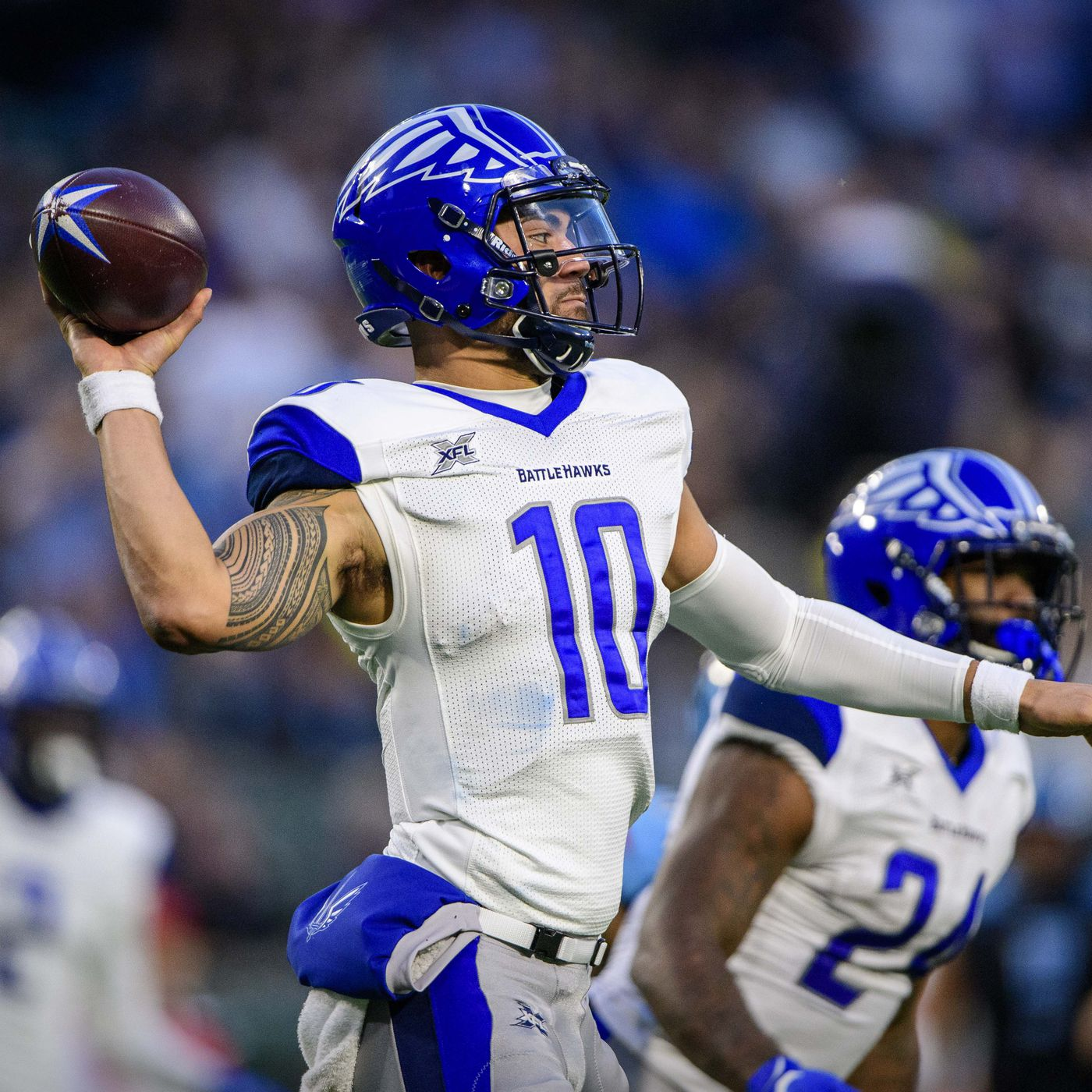 Men Youth XFL St. Louis BattleHawks  #10 A.J. McCarron   white stitched Home  football Jersey